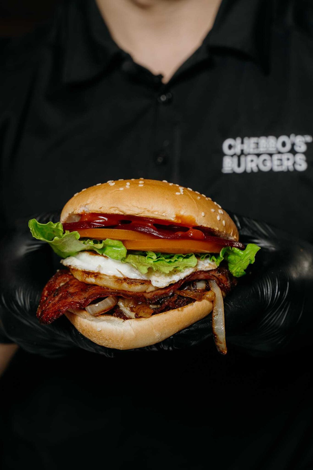 Chebbo from Chebbo's Burgers using Kilcoy Global Foods Few & Far Burger Patties